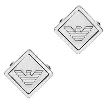 Ανδρικά μανικετόκουμπα Emporio Armani EGS3072040 Eagle σε ασημί χρώμα από ανοξείδωτο ατσάλι σε σχήμα ρόμβου.